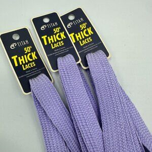 3/$30 Titan Thick Shoe Laces Lavender 50 Inch Flat Wide Replacement Lot Of 3